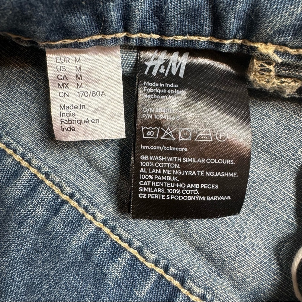 H&M Denim Cargo Mini Skirt Medium Y2K Utility Pocket Low Rise Jean Skirt - Picture 5 of 5